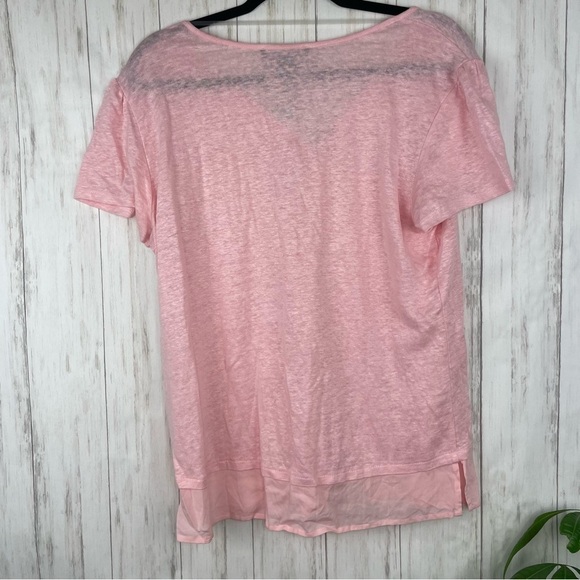 Sanctuary NWT pink peach linen top large - Picture 5 of 5